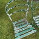 4 metal and wood garden chairs 1930