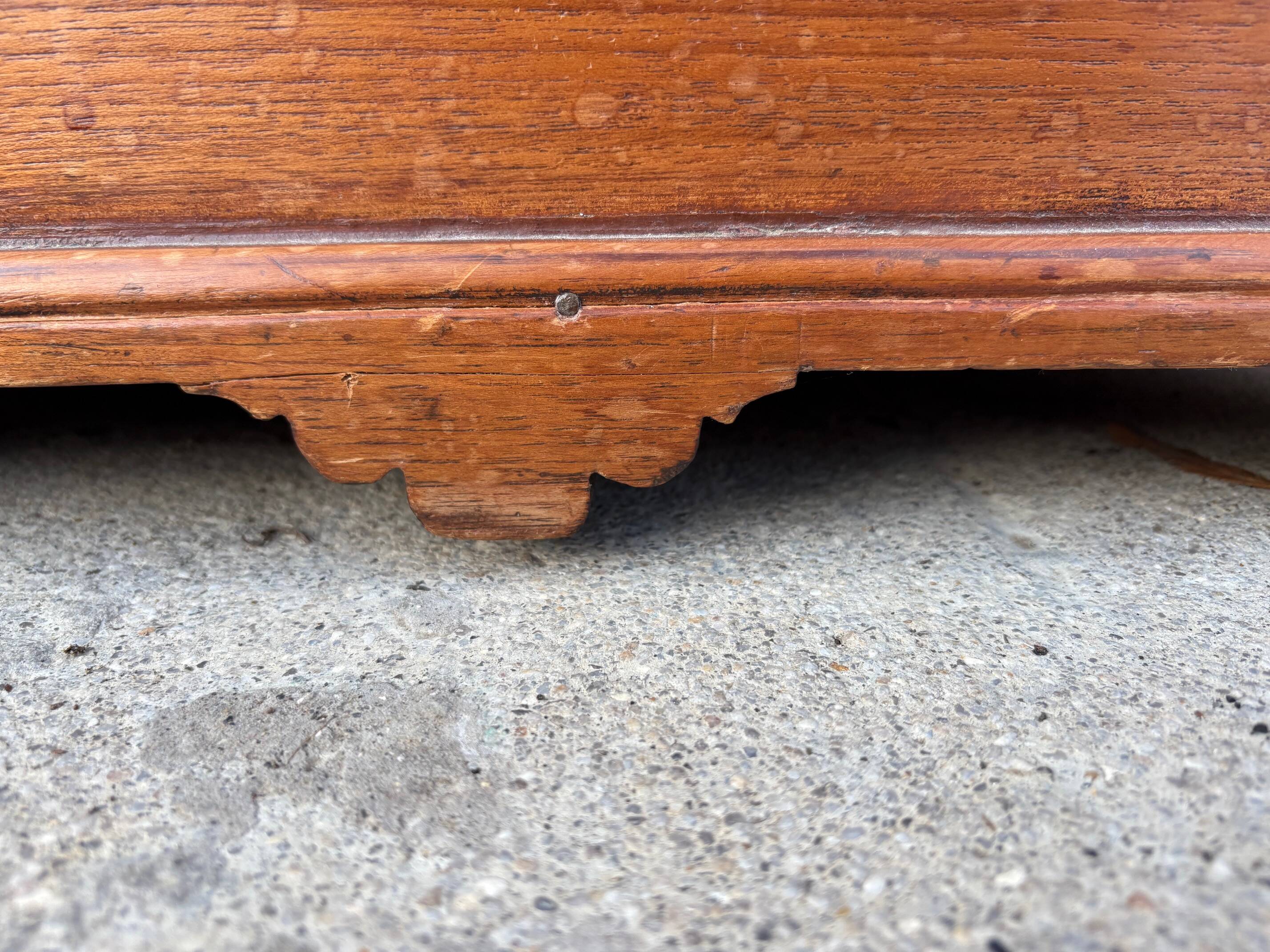Antique camphor chest made of camphor wood and brass