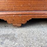 Antique camphor chest made of camphor wood and brass