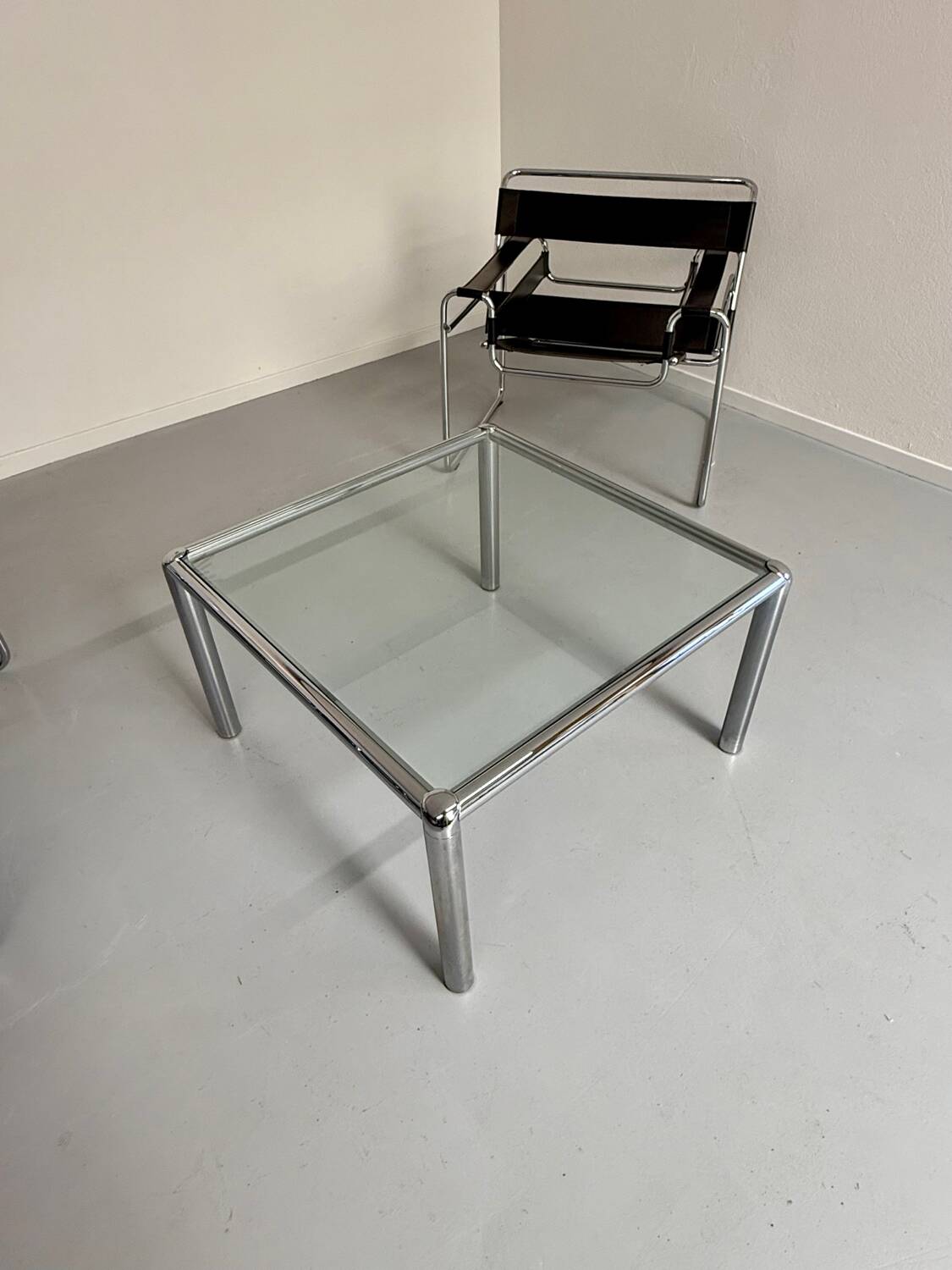 Antique glass and metal coffee table, Italian design from the 70s, vintage