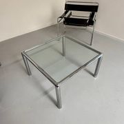 Antique glass and metal coffee table, Italian design from the 70s, vintage