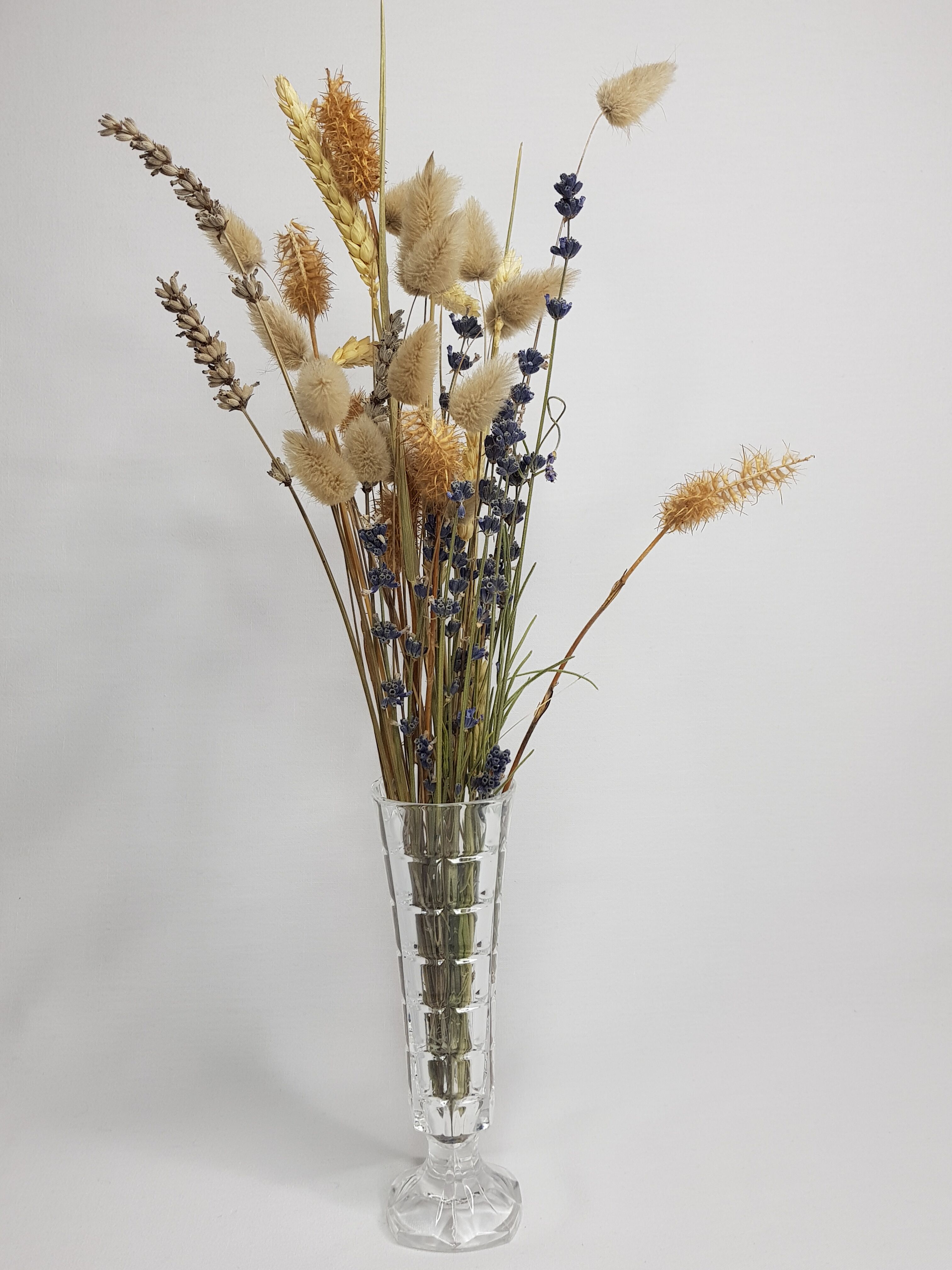 Set of three 17 cm vintage glass soliflore vases