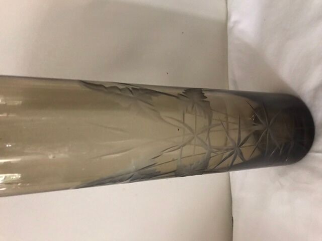 Smoked crystal tube roller vase