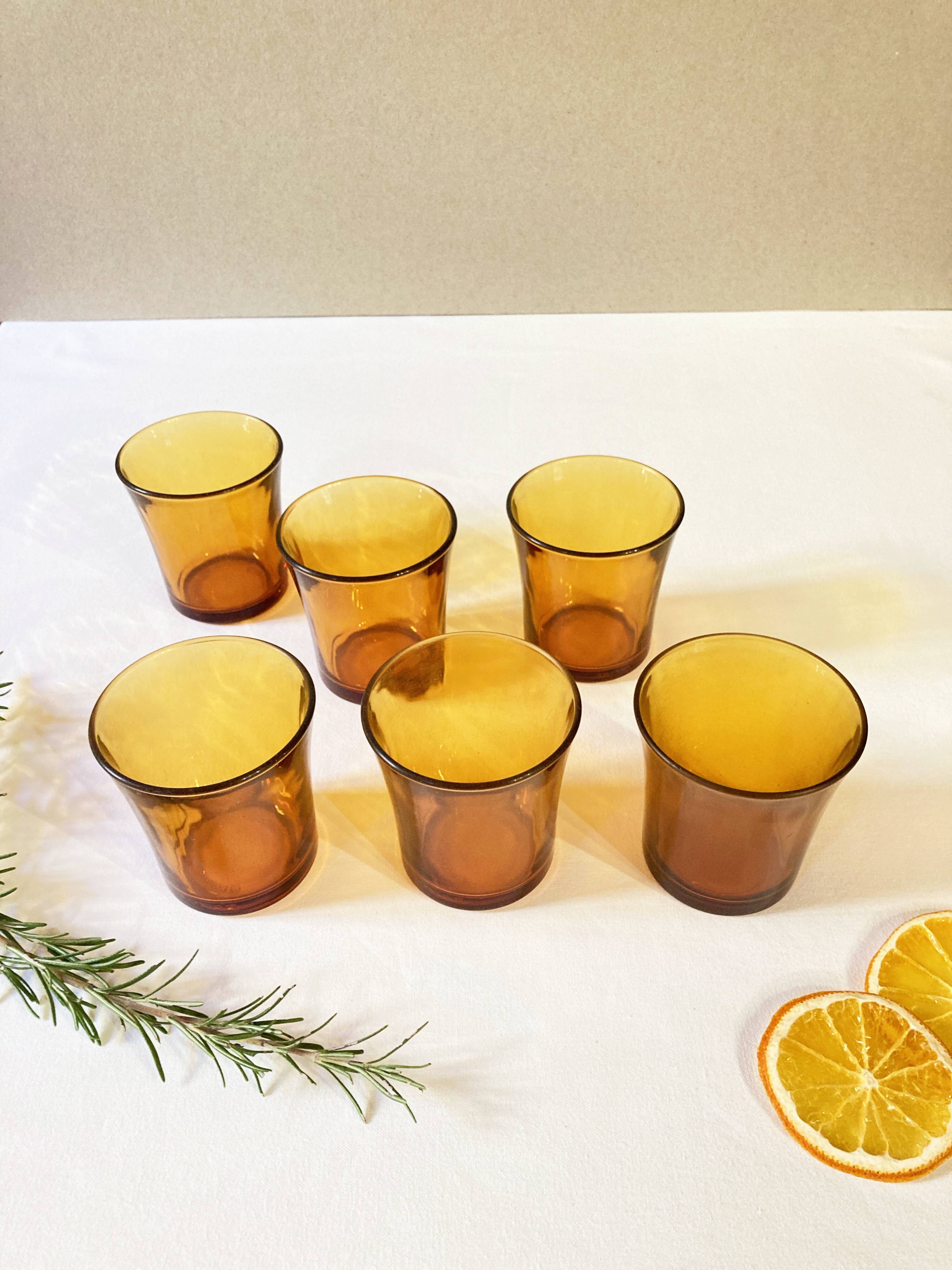 Duralex amber glass lenses, 1970s