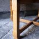 round coffee table in solid wood brutalist design bohemian decor