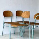 Chaises d'école industrielle, lot de 4