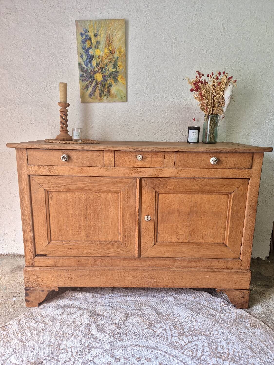 Vintage solid oak sideboard