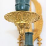 Paire appliques en bronze doré de style empire cygne triomphant