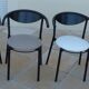 6 Chaises de style gondole structure métallique cossu et simili cuir