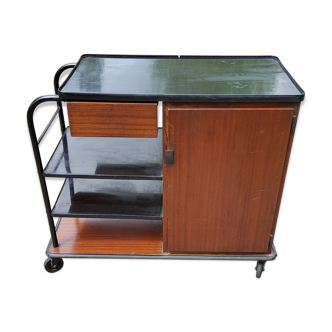 1960s roller service in mahogany and formica fournier paris