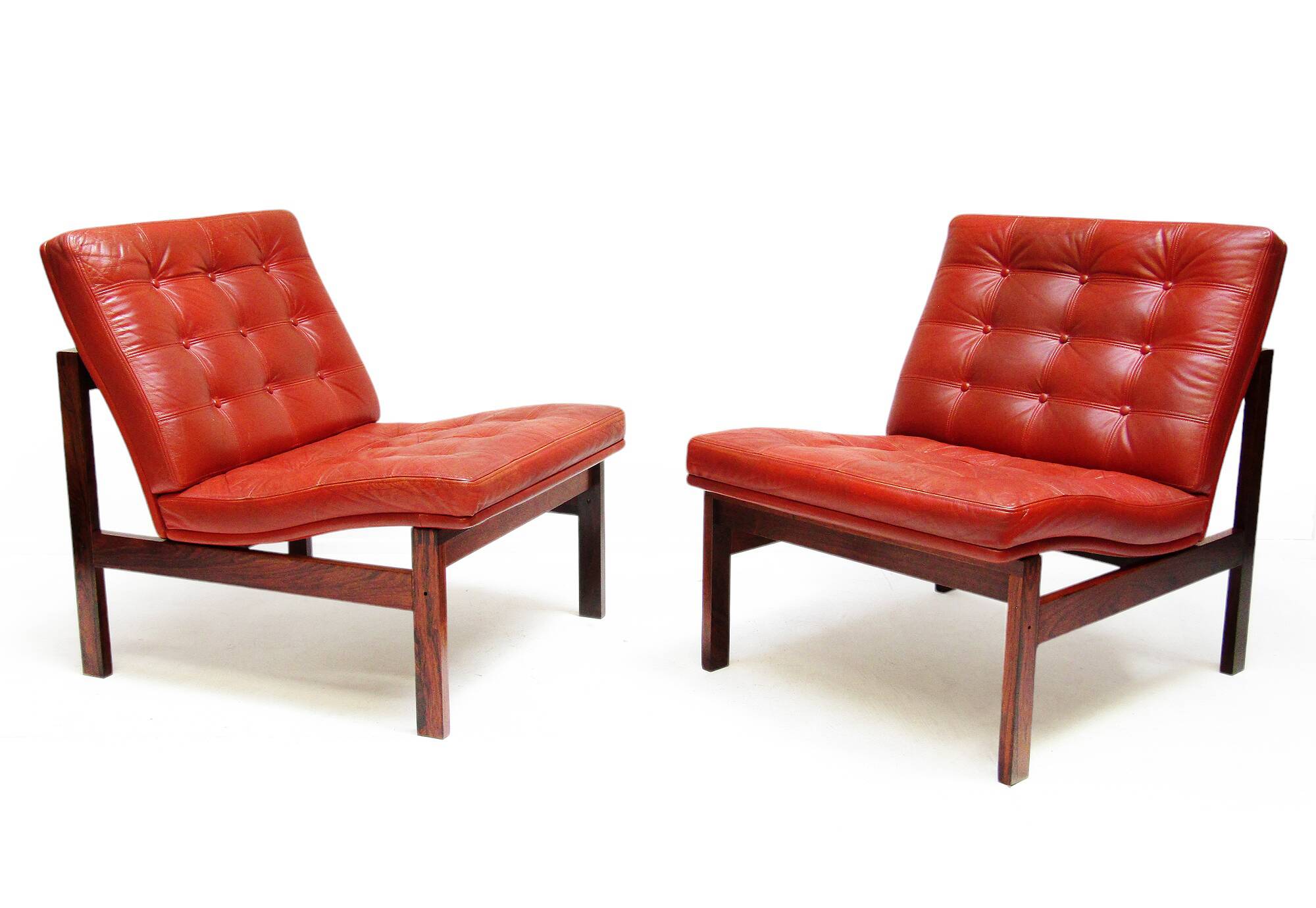 Two Danish Rosewood Lounge Chairs by Ole Knudsen For France & Son