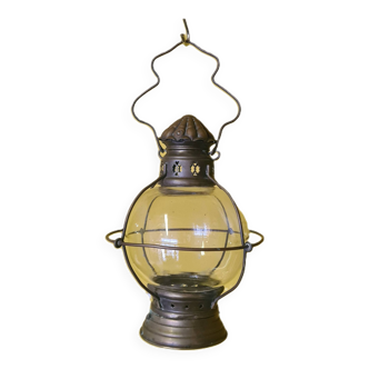 Copper ship lantern for candle, from around 1900