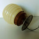 Pale yellow opaline ceiling lamp