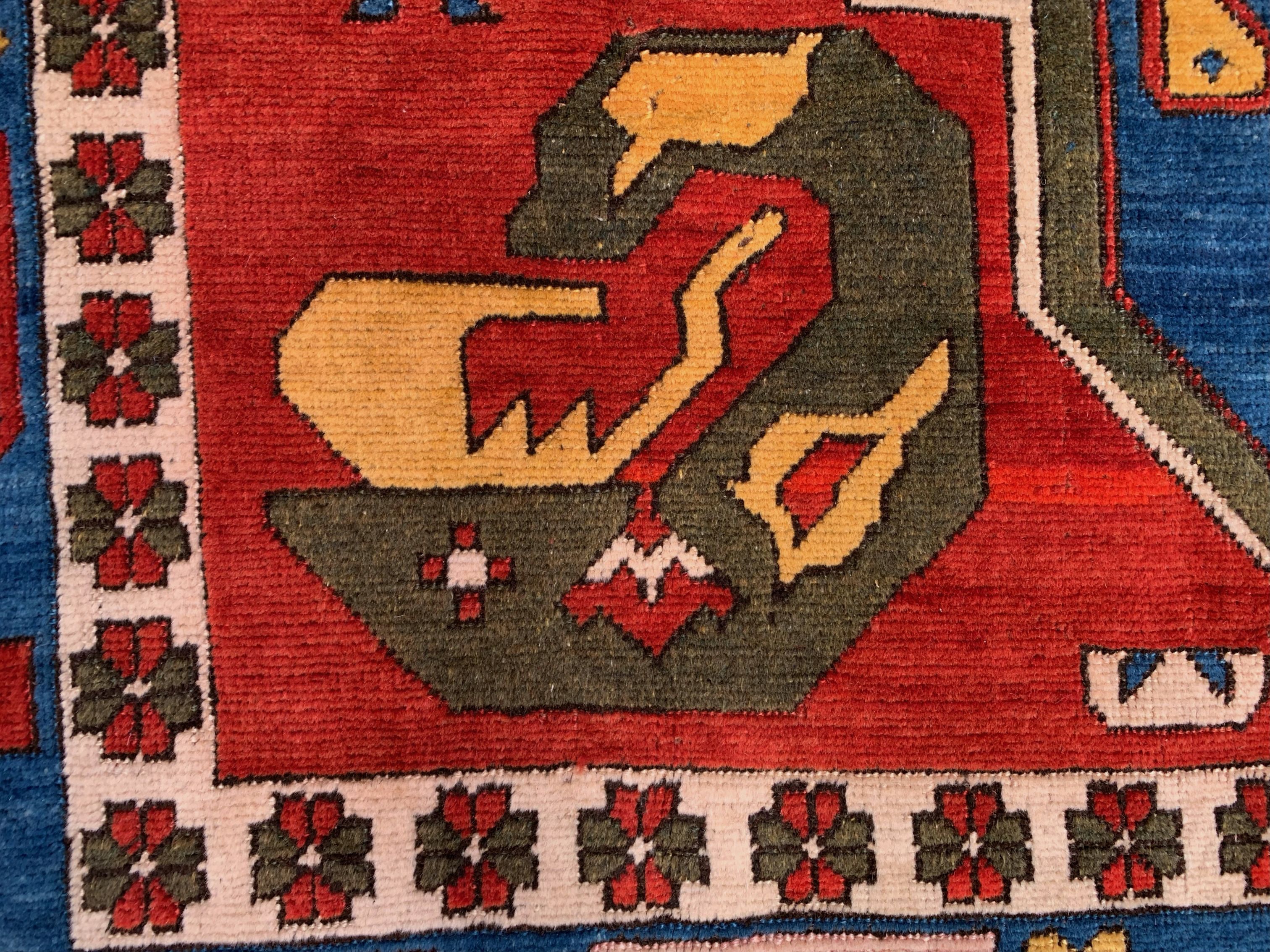 Old turkish kazak rug oriental, 306x221 cm