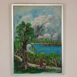 Original Mid Century Swedish Oil on Panel – “London” by Sven Jonsson