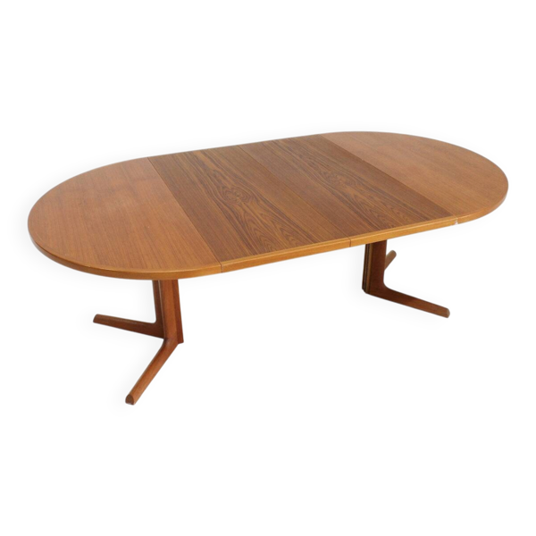 Table à manger ronde extensible danoise vintage Gudme des années 1960