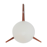 C-1575 teak and opaline glass wall lamp by Eje Ahlgren for Raak 1957