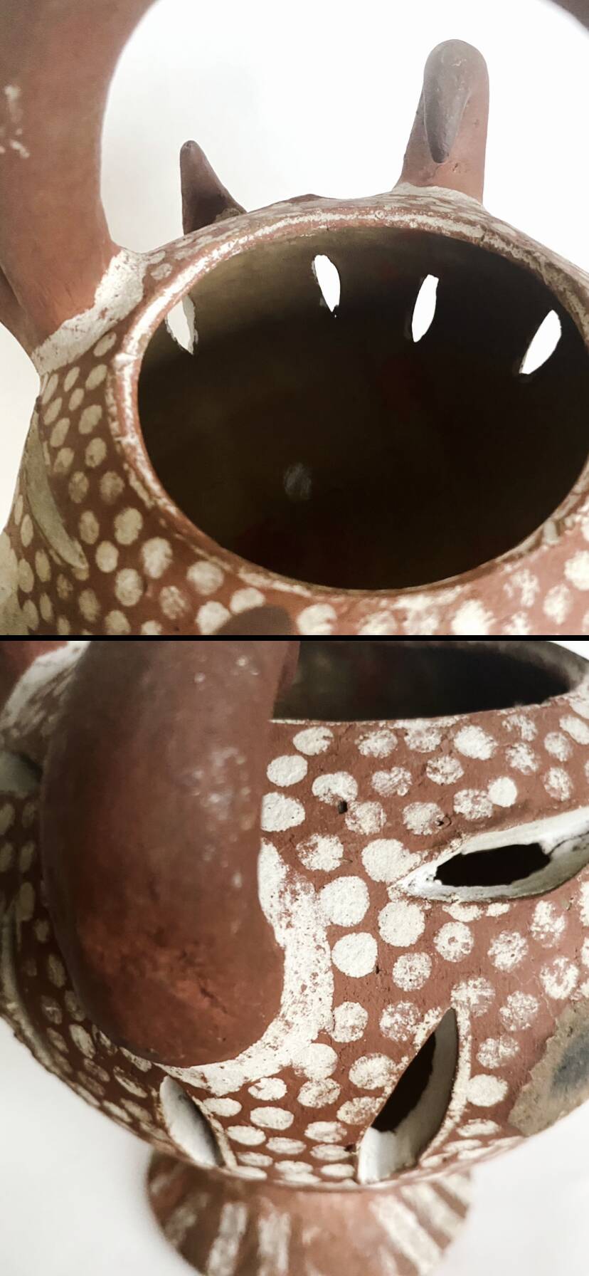 African terracotta tealight holder