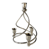 Silver metal chandelier with 4 arms