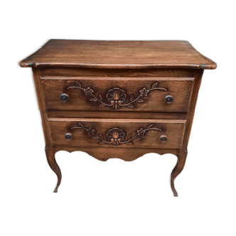 Commode néo rustique en chêne à 2 torroirs