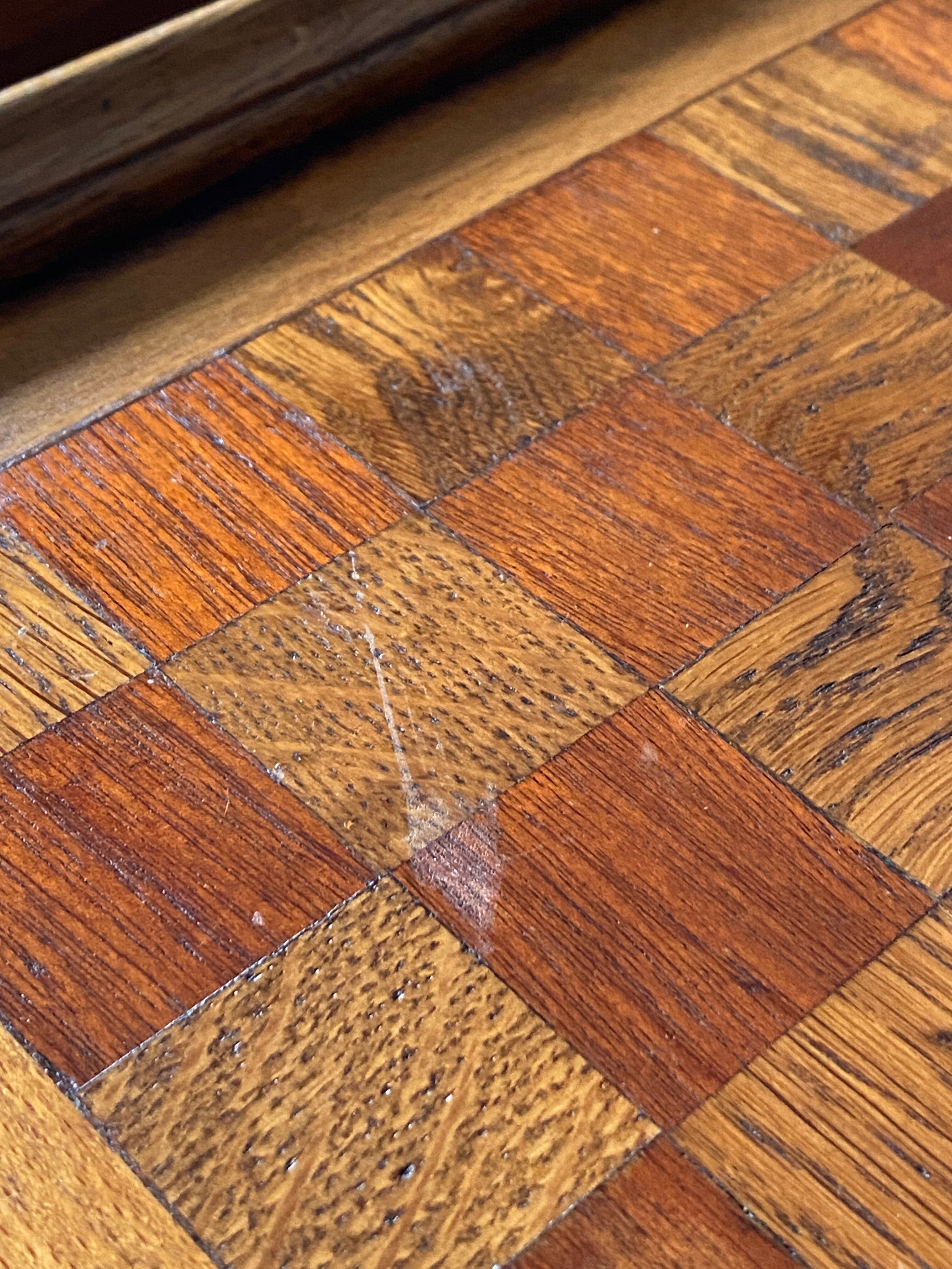 Old wooden checkers board