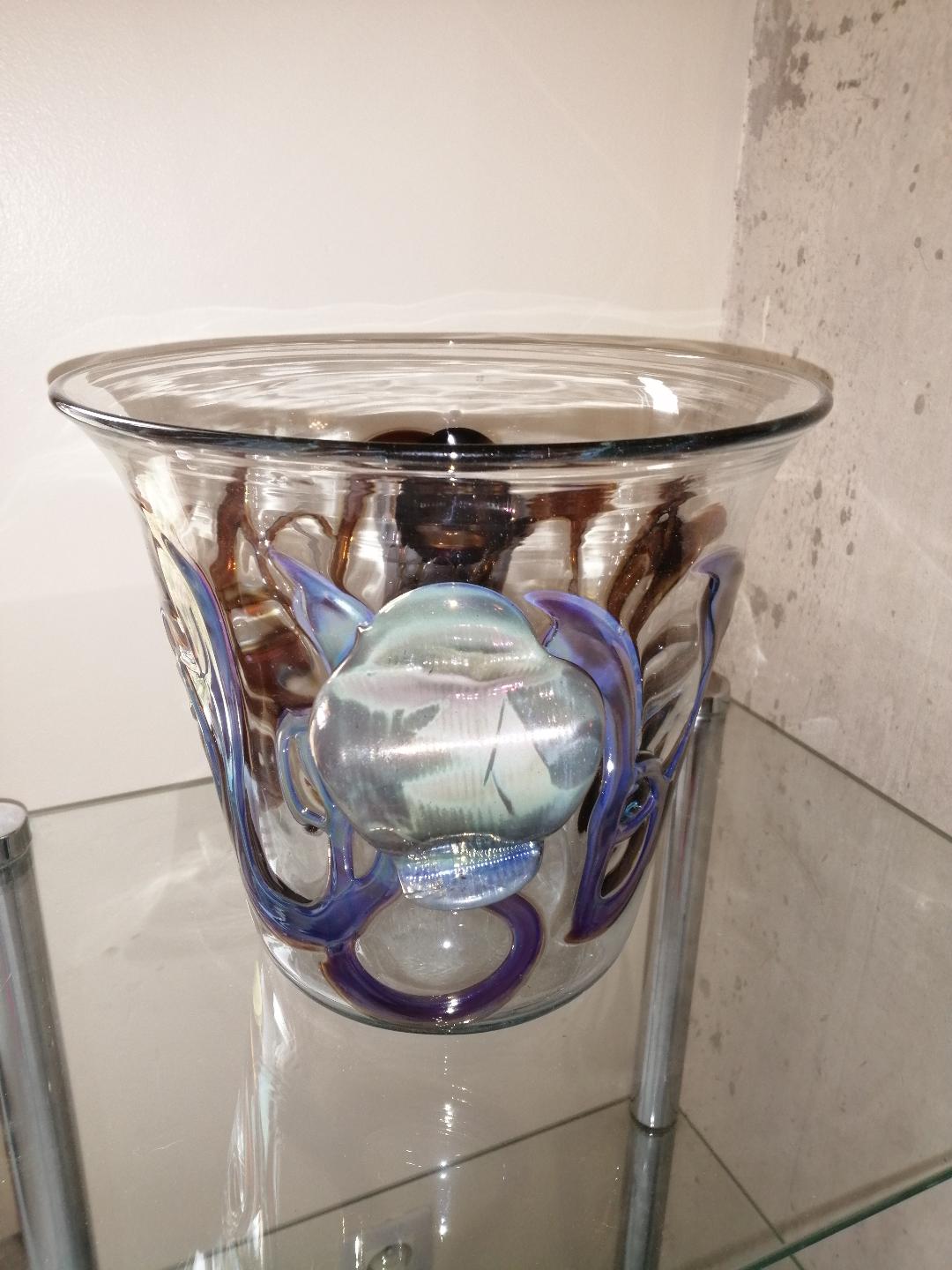 Decorated blown glass champagne bucket