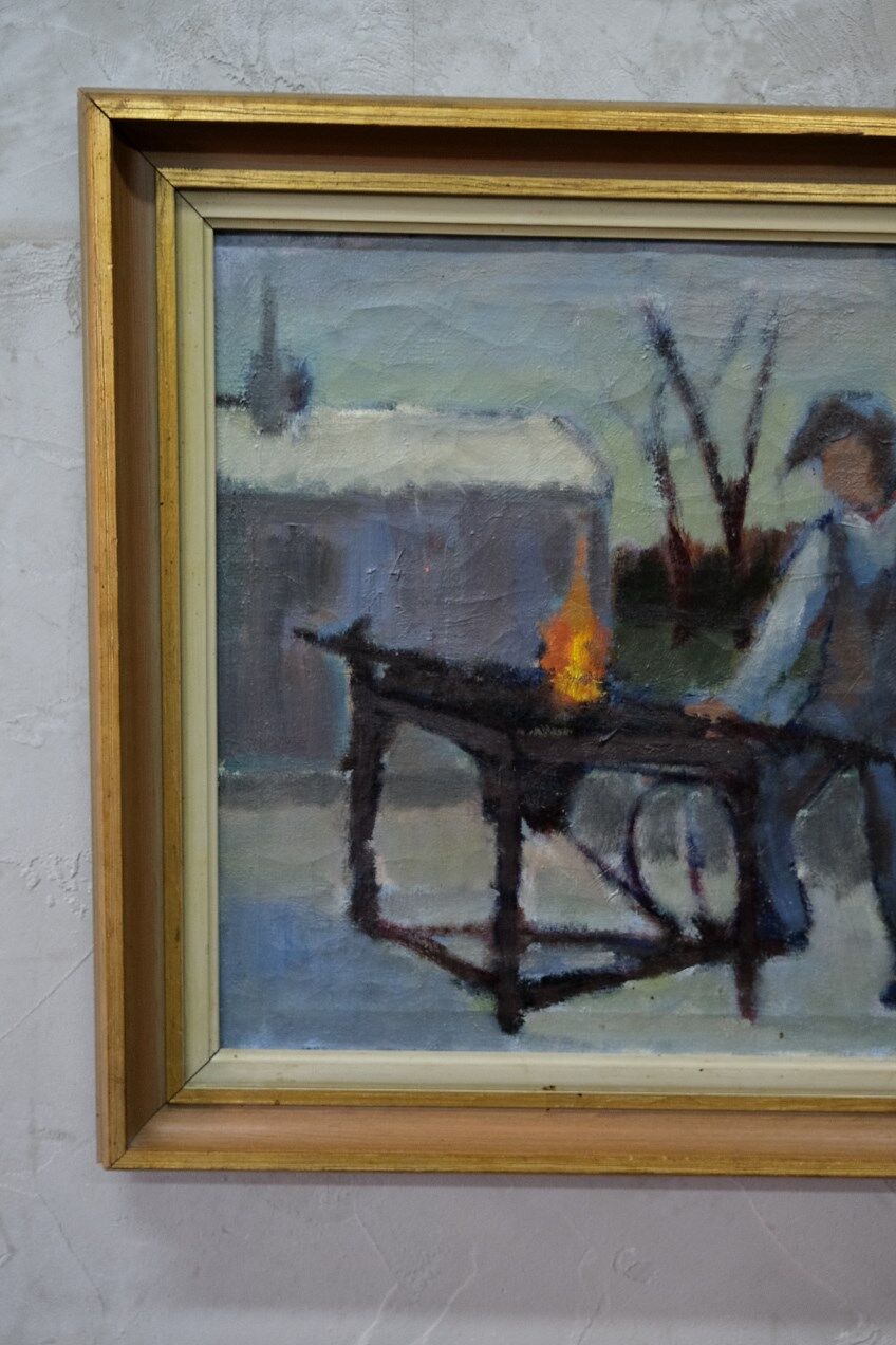 Swedish Artist, Figurative Modern Painting, 1951, Oil on Canvas, Framed