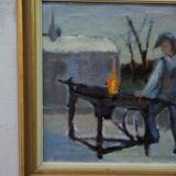 Swedish Artist, Figurative Modern Painting, 1951, Oil on Canvas, Framed
