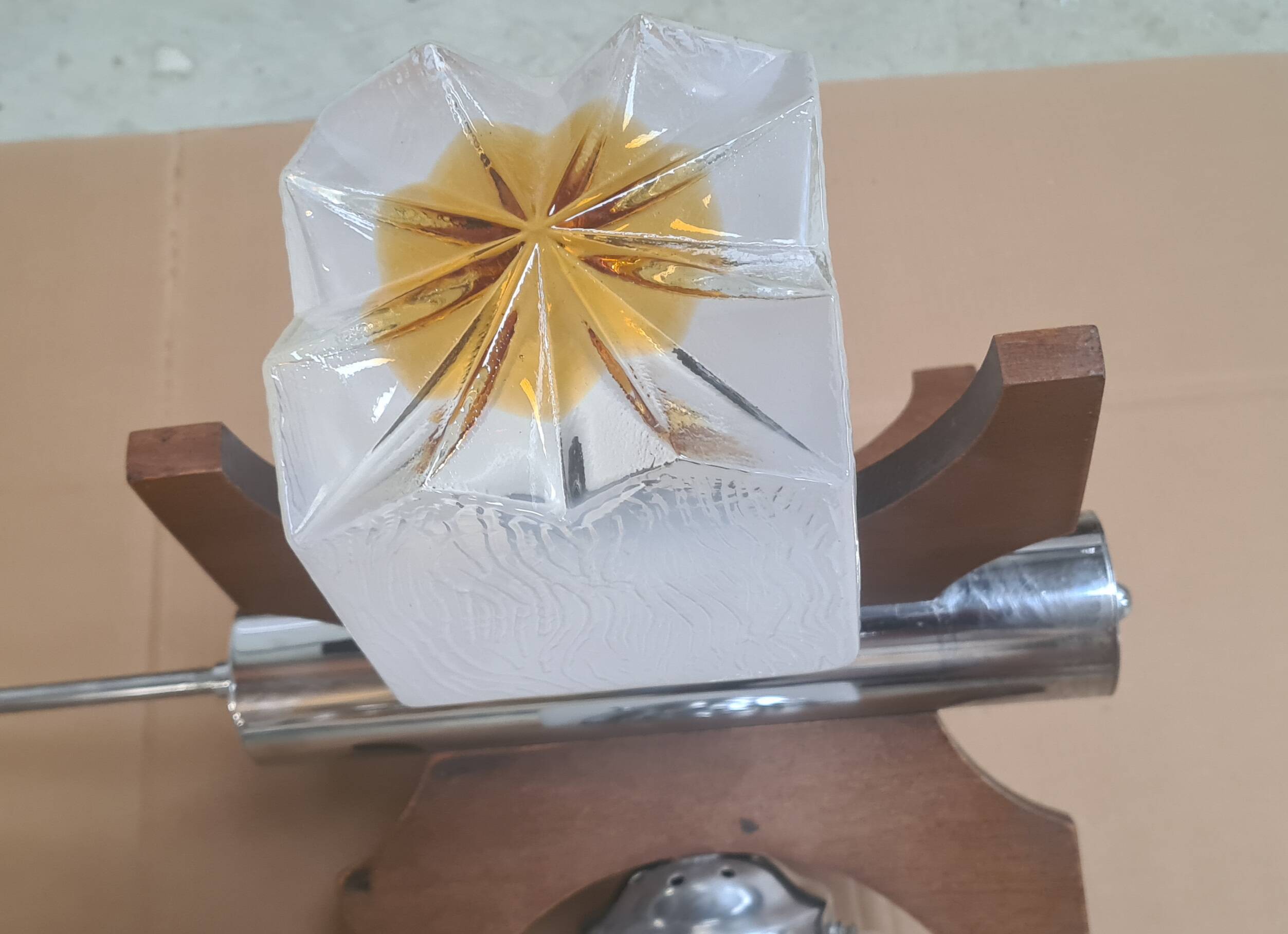 1970s Italian wood chandelier Vintage Italian Carlo Mason Mazzega 47xh73