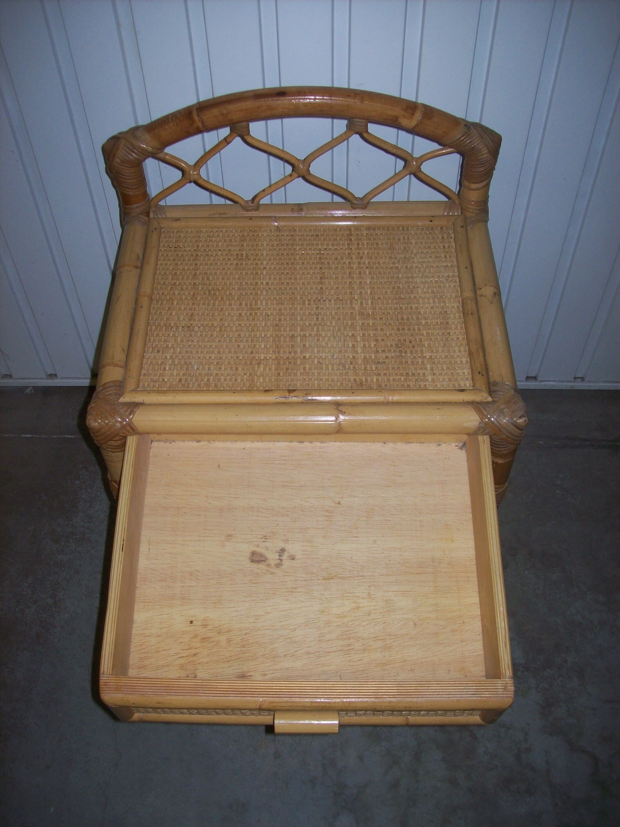 Rattan bedside