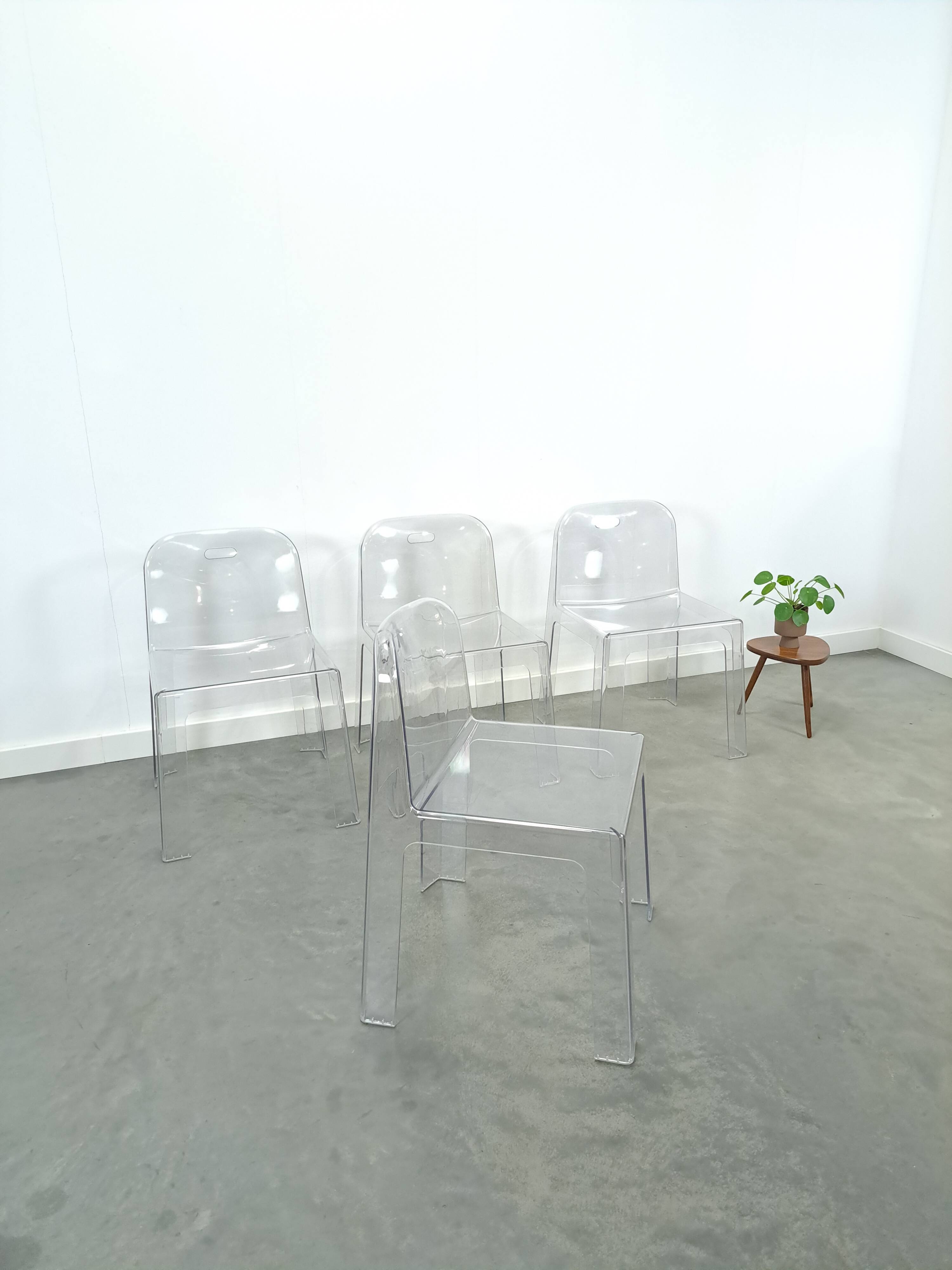 Design plexiglas stapelbare stoelen Trono by Sottsass Associati 2005 Segis