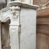 Louis XV style fireplace in white marble