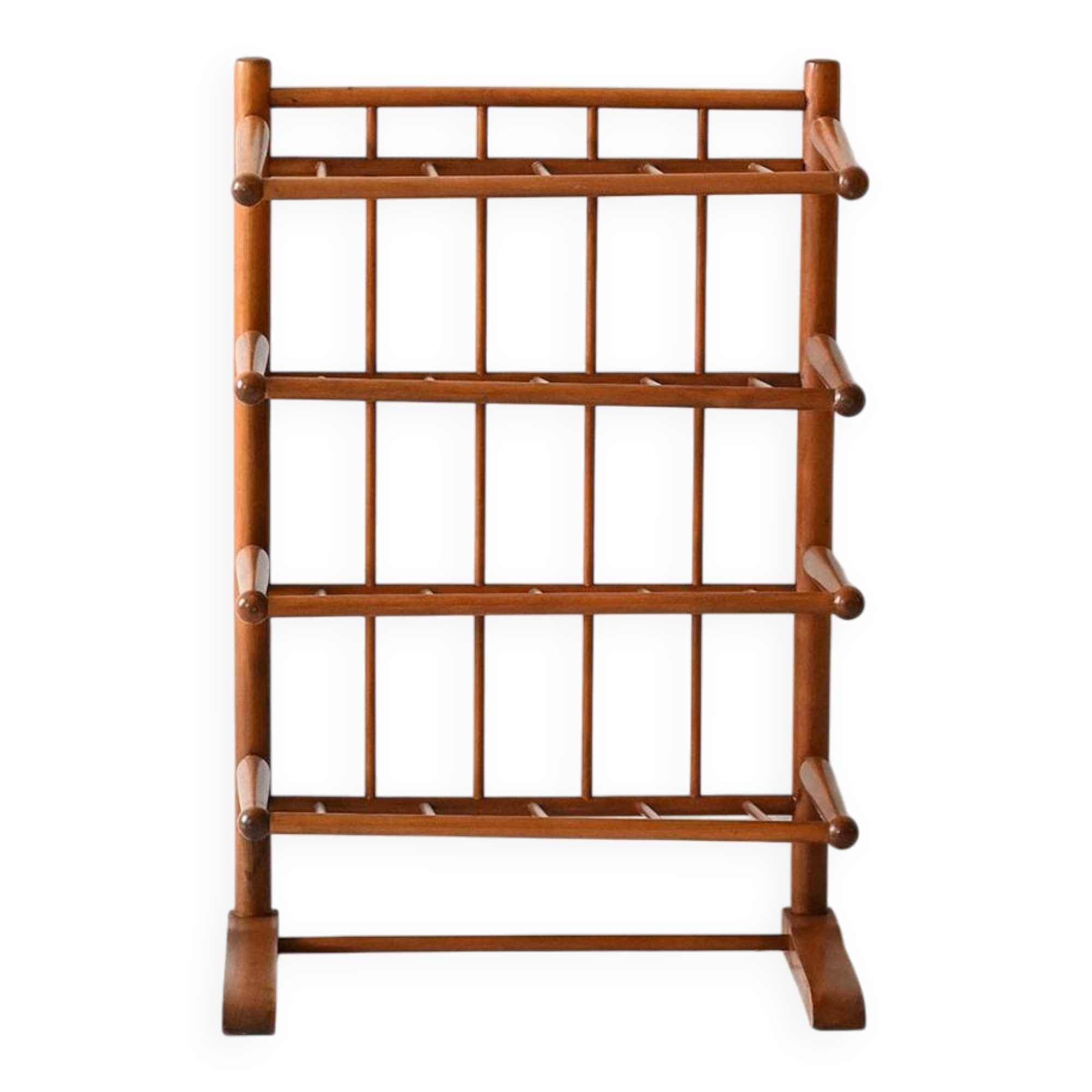 Vintage Scandinavian birch magazine rack 1940s