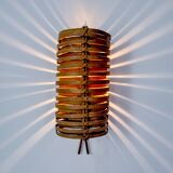 JA “Junco” caned rattan wall lamp by Coderch for Tunds, 1960, Spain