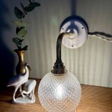Vintage glass globe angled wall light