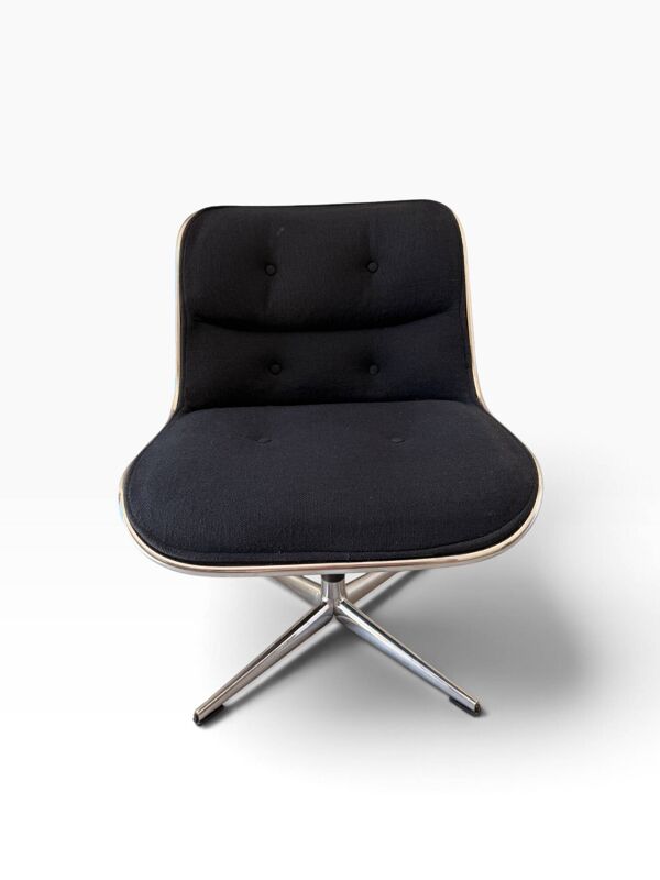 Fauteuil de Bureau Charles Pollock Knoll Tissu Noir - Sans Accoudoirs