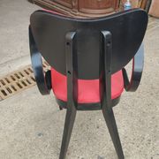 Fauteuil de bureau vers 1950 rouge et noir