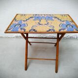 Folding table bamboo and fabric