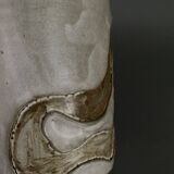 Vase signed in glazed earthenware ceramic 1960 gray background
