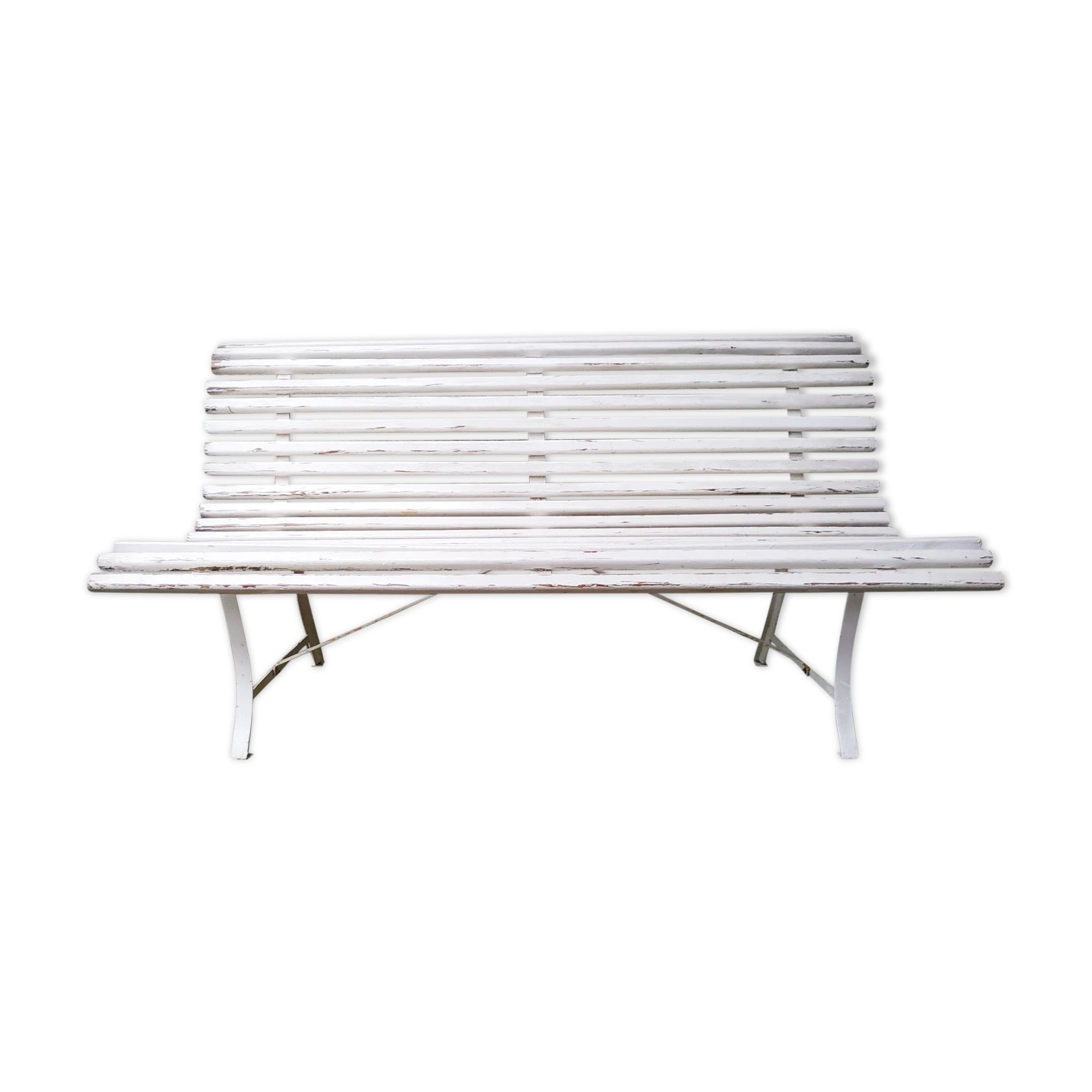 Vintage slatted garden bench