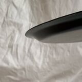 Vintage round tray in enamelled sheet metal - hand-painted floral decoration