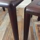 Series of 3 wooden and glass tables from the 70s