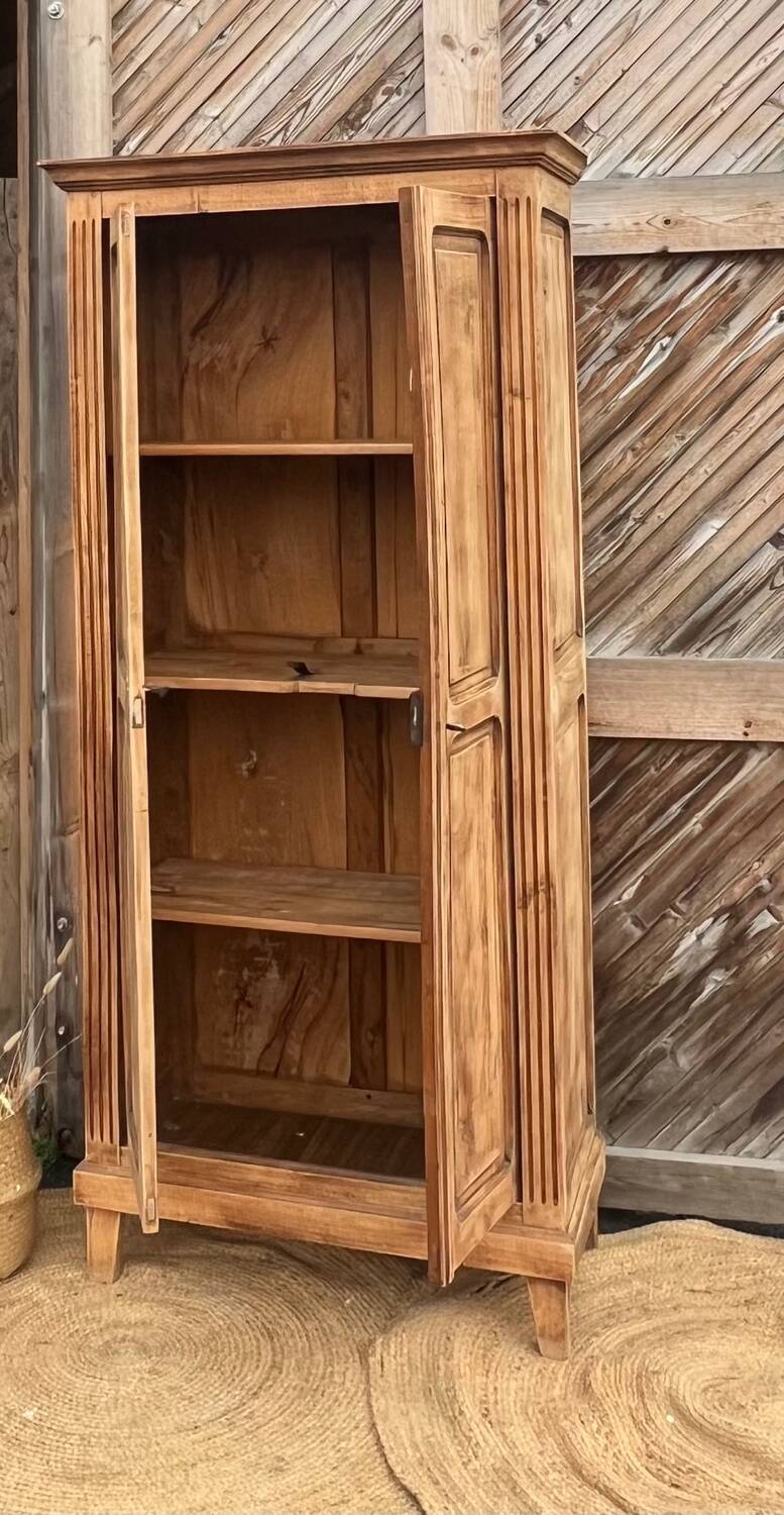 Vintage Parisian wardrobe in raw solid wood