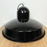 Industrial Black Enamel Factory Pendant Lamp, 1960s