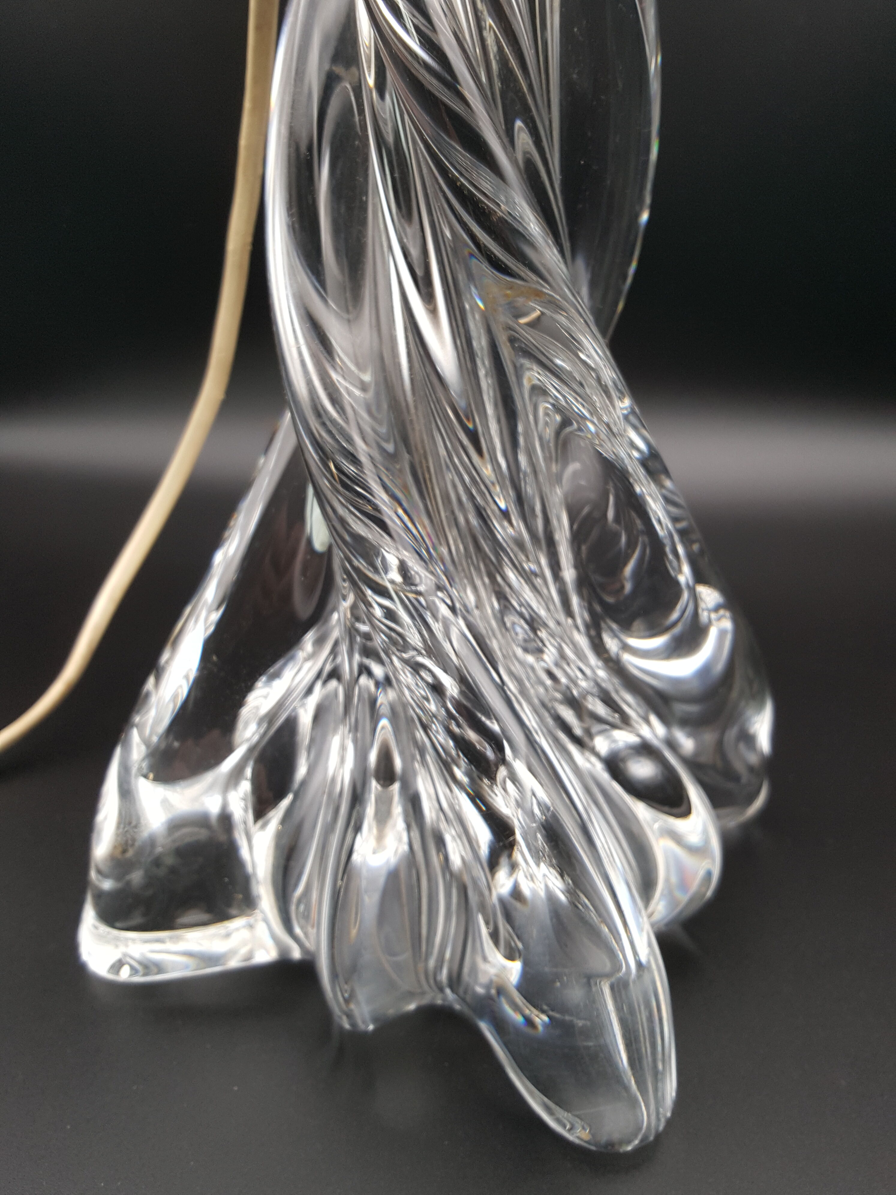 old heavy crystal lamp foot design 60 70s