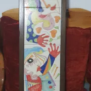 Large cubist ceramic wall panel by Klaus - Vietri sul Mare