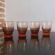 Série de 4 verres à eau des années 30 rose fumé