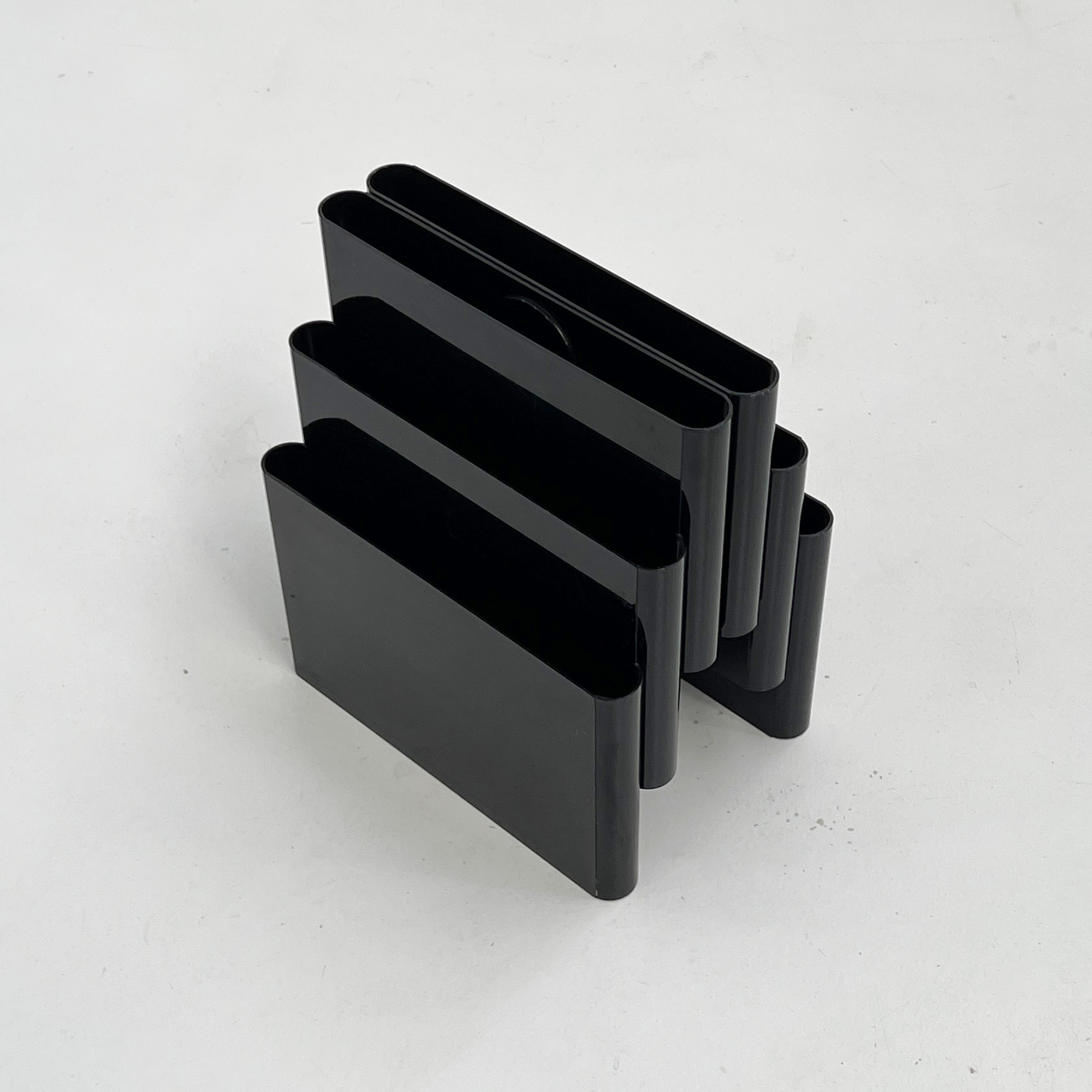 Black magazine rack by Giotto Stoppino for Kartell, 1970