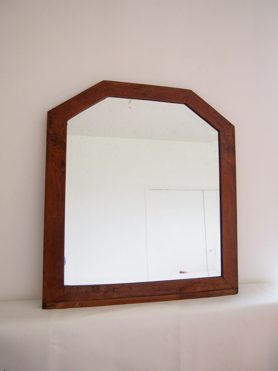 Former beveled mirror and contour wood 72x75cm