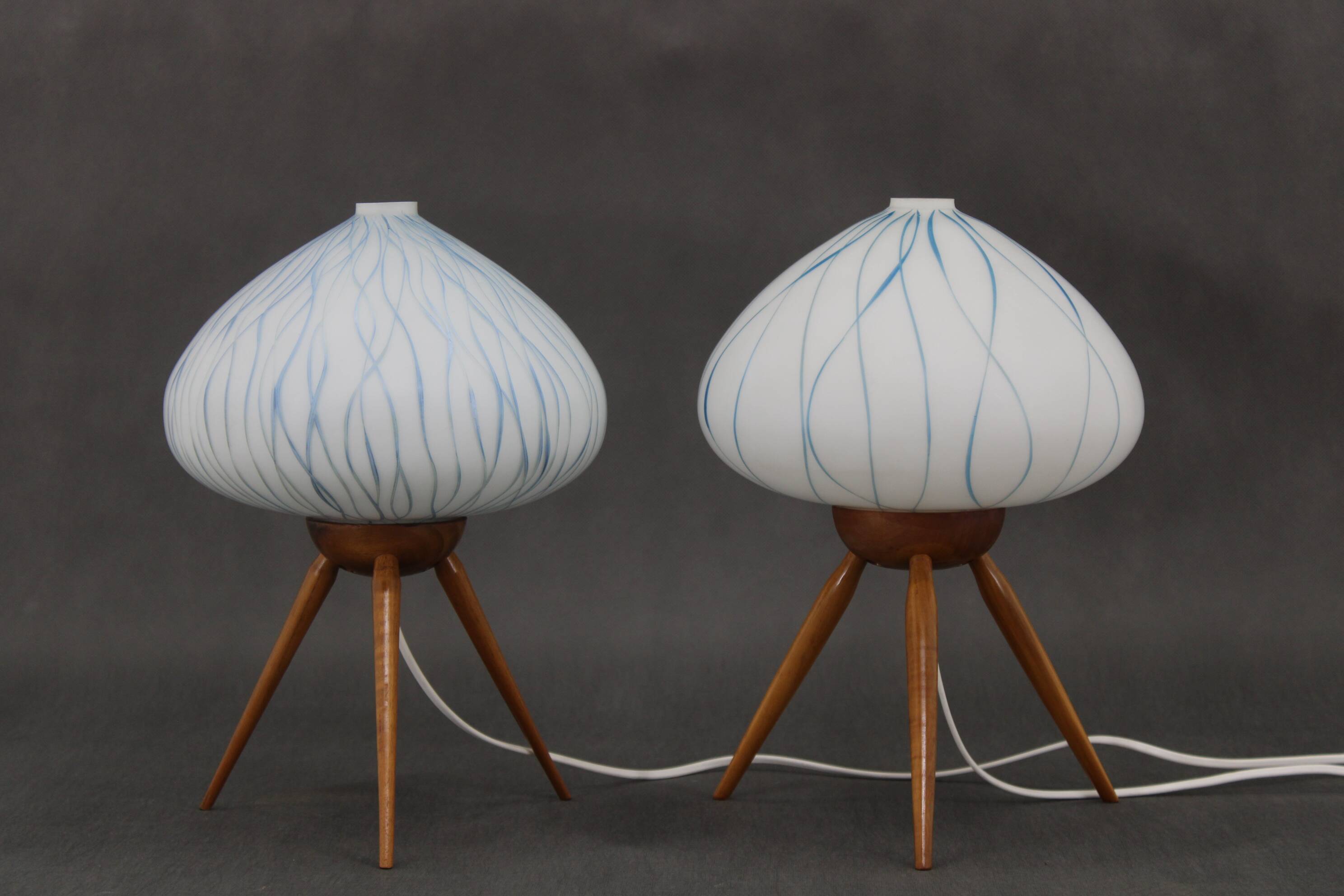 1960s pair of table lamps by uluv , czechoslovakia
